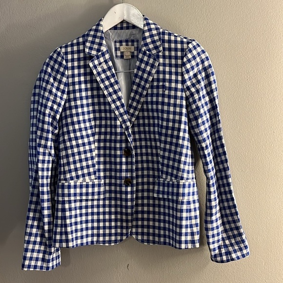 J. Crew Gingham Schoolboy Blazer Size 4 - Picture 1 of 7